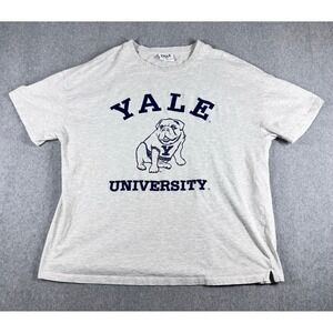 Yale University Bulldog Shirt Gray Heather Graphic Unisex Adult Tee Short Sleeve